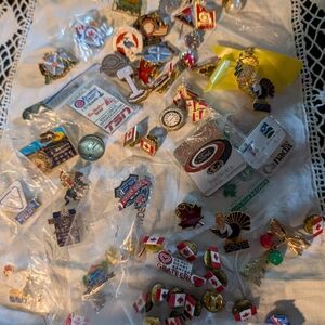 Assorted Canadian Novelty Lapel Pins - Mostly Enamel- RCMP, Provincial, Travel